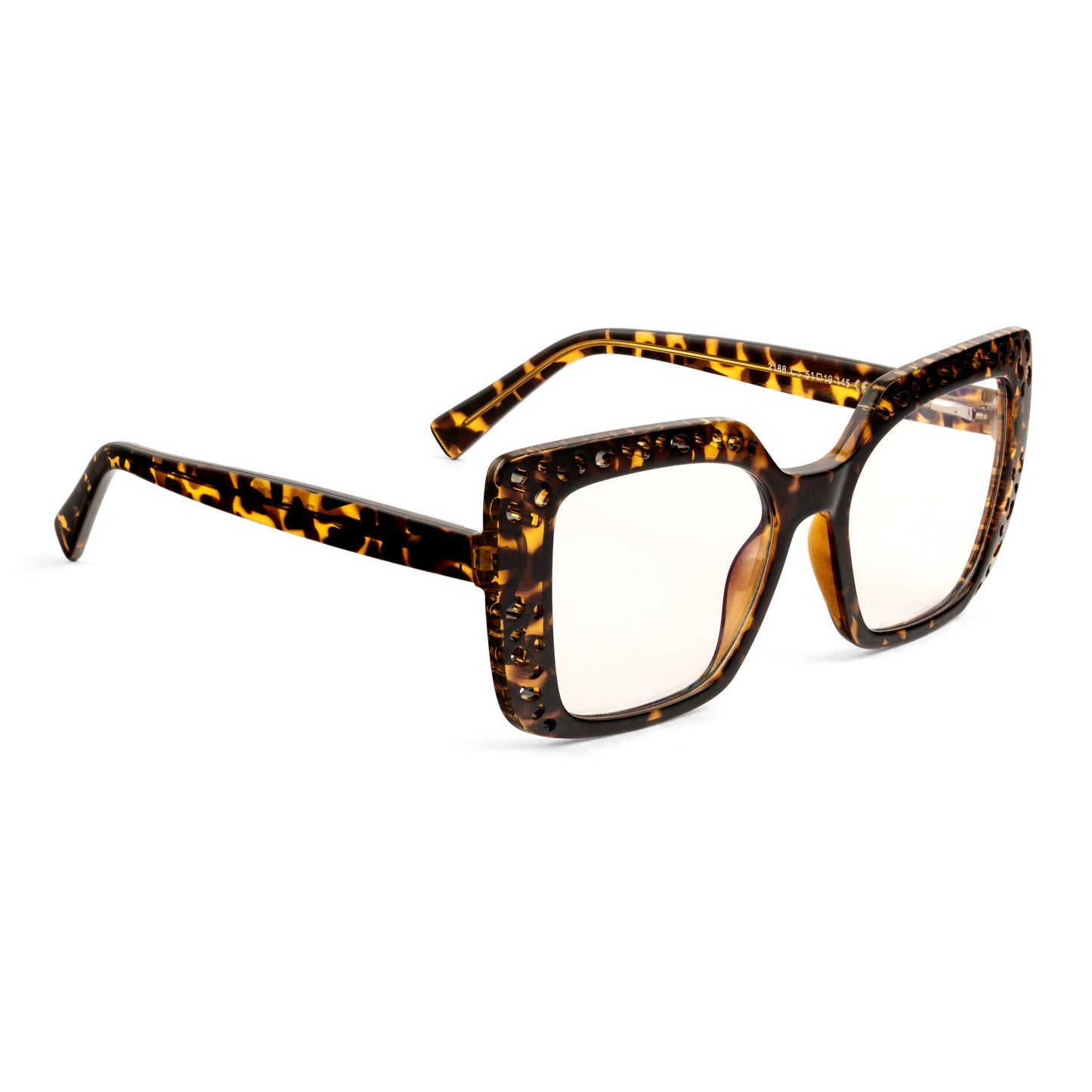 PERKEY Square Full Rim Blue Cut Light Glasses for Women - OPTL0020-C2