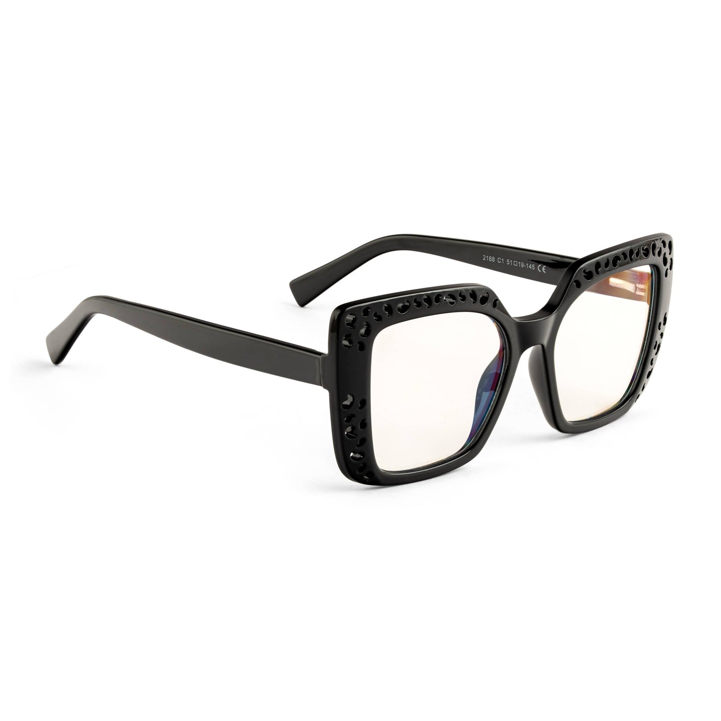 PERKEY Square Full Rim Computer Glasses for Women - OPTL0020-C1