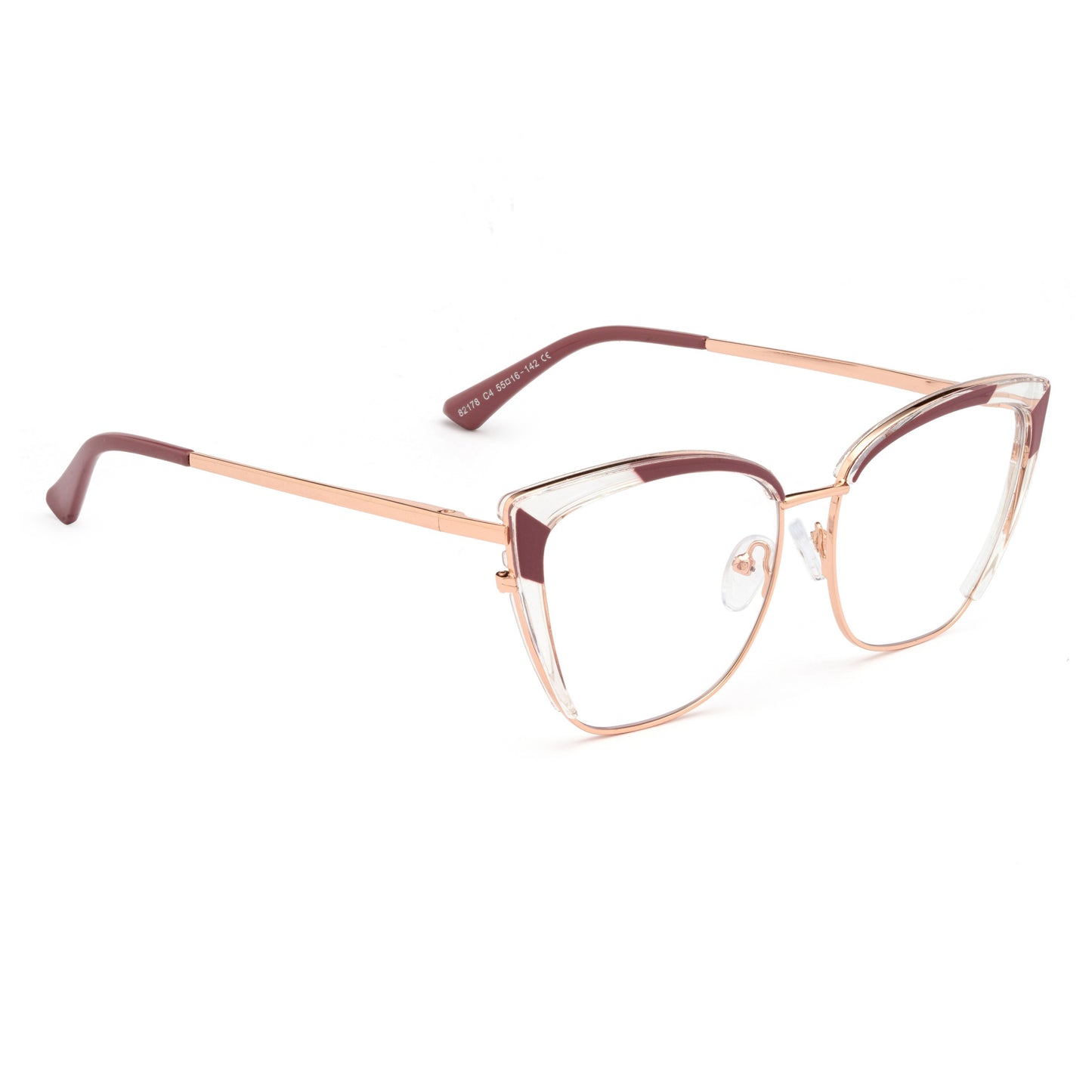 PERKEY Full Rim Cat Eye Blue Light Cut & Antiglare Computer Eyeglasses For Women | Stylish | - OPTL0018-C4