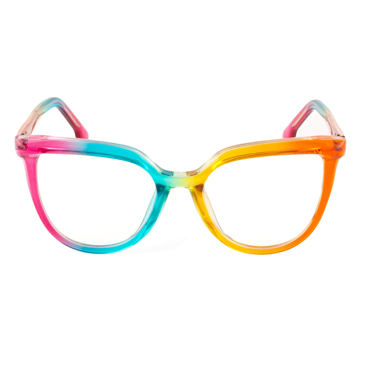 PERKEY Full Rim Oversized-Cat Eye Transparent Computer Blue Cut Spectacles Frames Women - OPTL006-C2