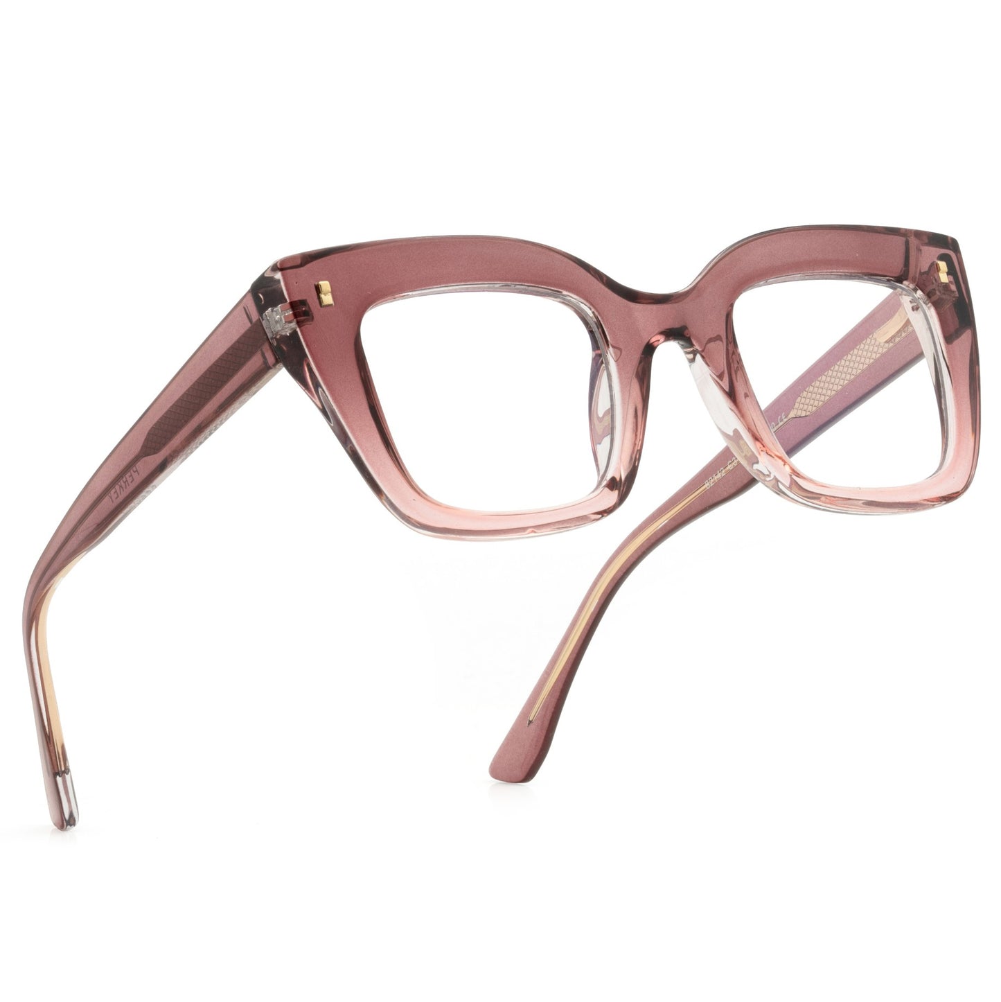 PERKEY Full Rim Retro Square Blue Light Cut & Antiglare Computer Eyeglasses For Women | Bold Style | - OPTL0016-C3