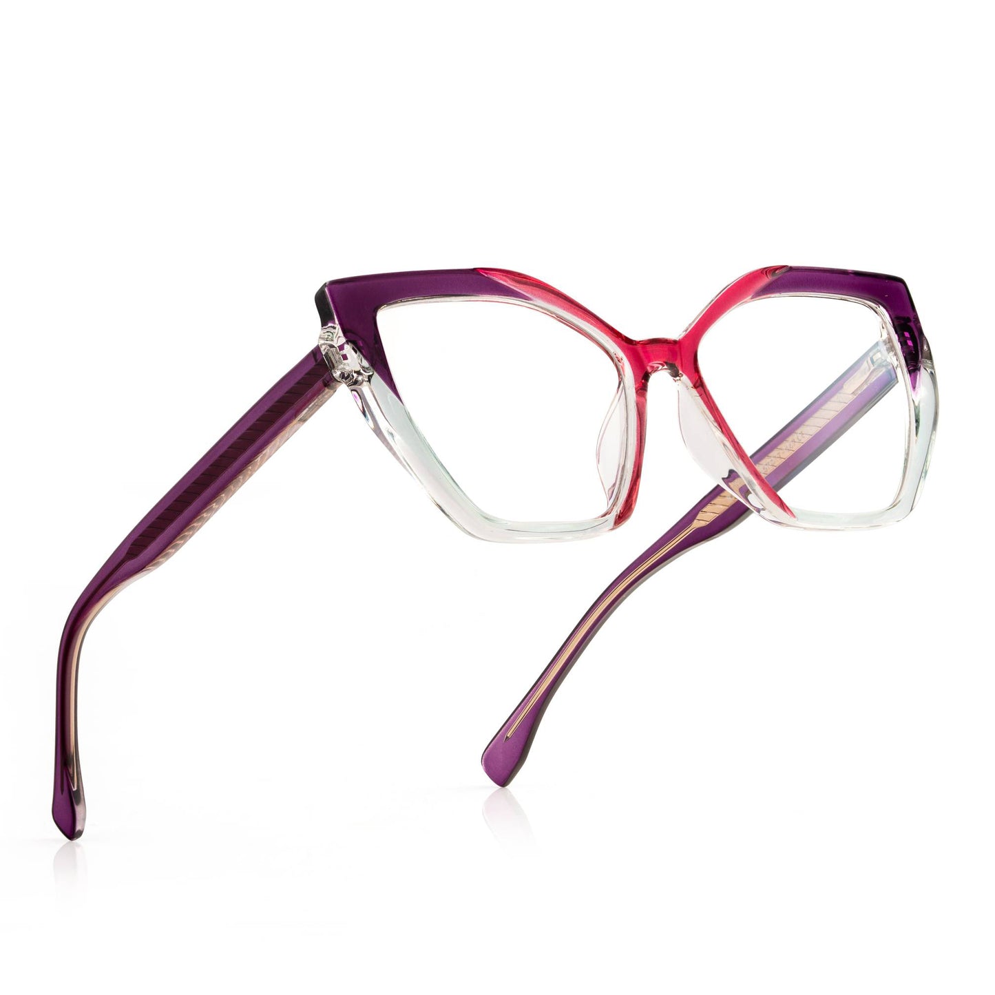 PERKEY Full Rim Square-Cat Eye Blue Light Blocking glasses Spectacles Frames Women - OPTL0011-C3