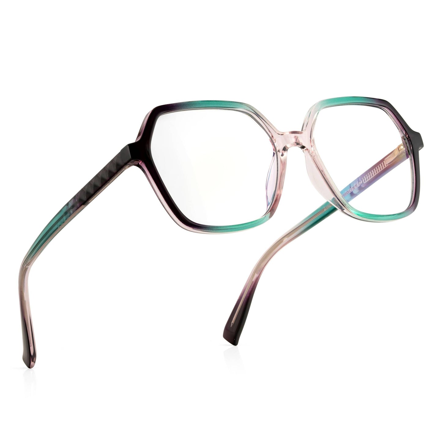 PERKEY Square Full Rim Blue Cut Light Glasses for Women - OPTL0019-C2
