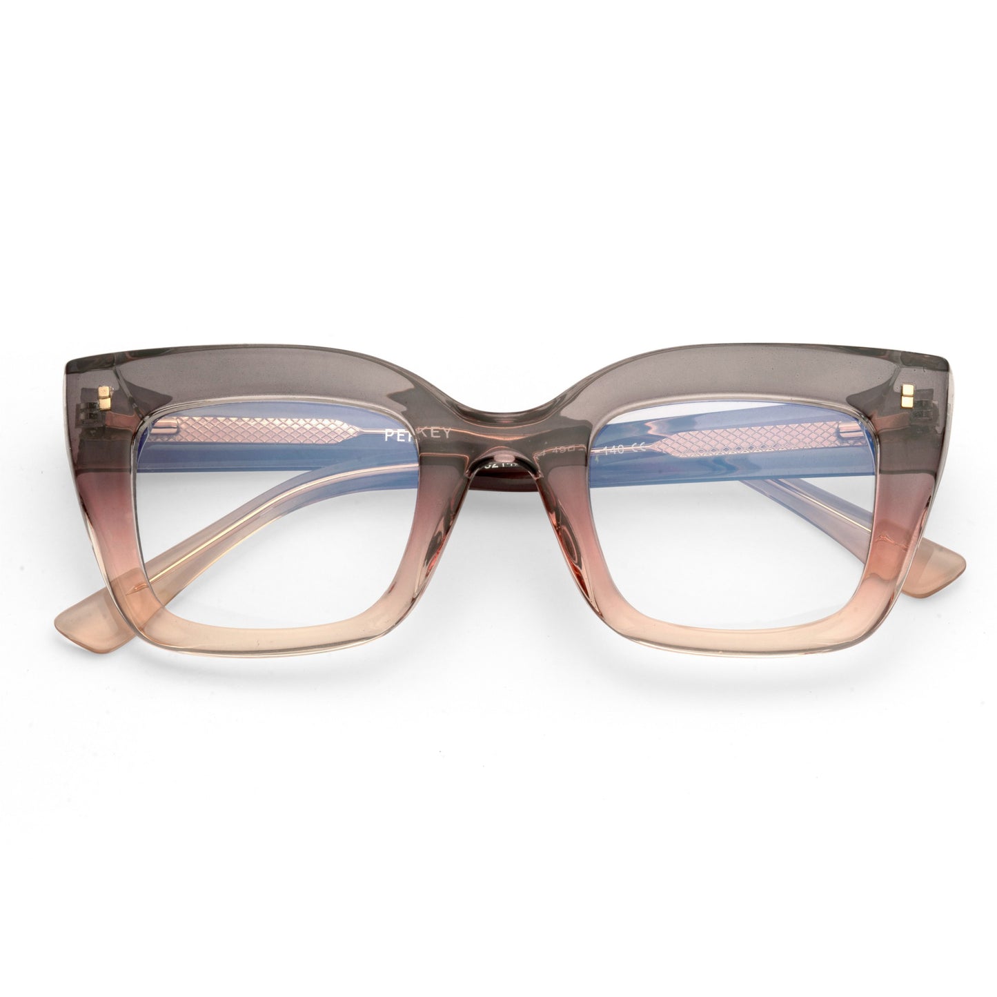 PERKEY Full Rim Retro Square Blue Light Cut & Antiglare Computer Eyeglasses For Women | Bold Style | - OPTL0016-C4