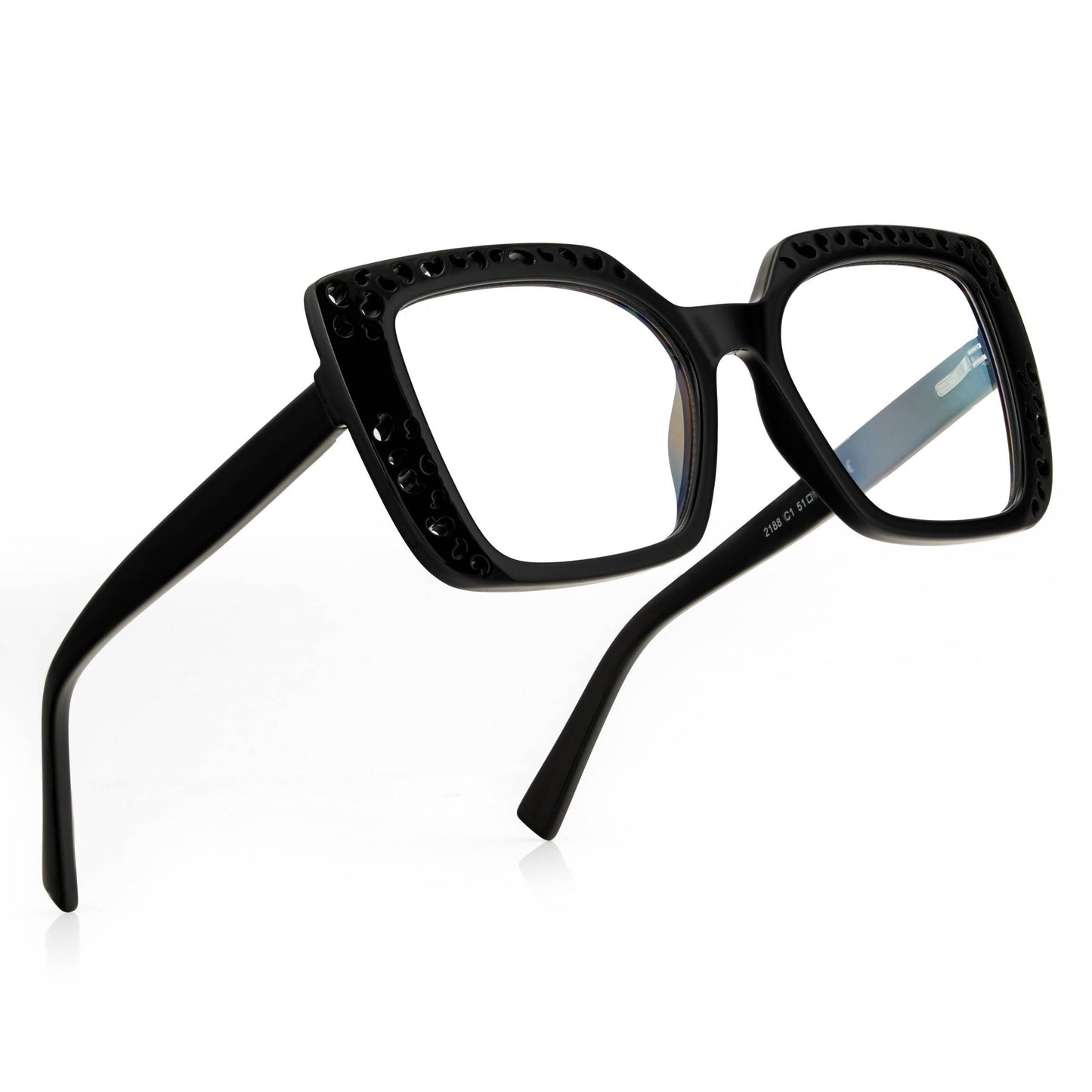 PERKEY Square Full Rim Computer Glasses for Women - OPTL0020-C1