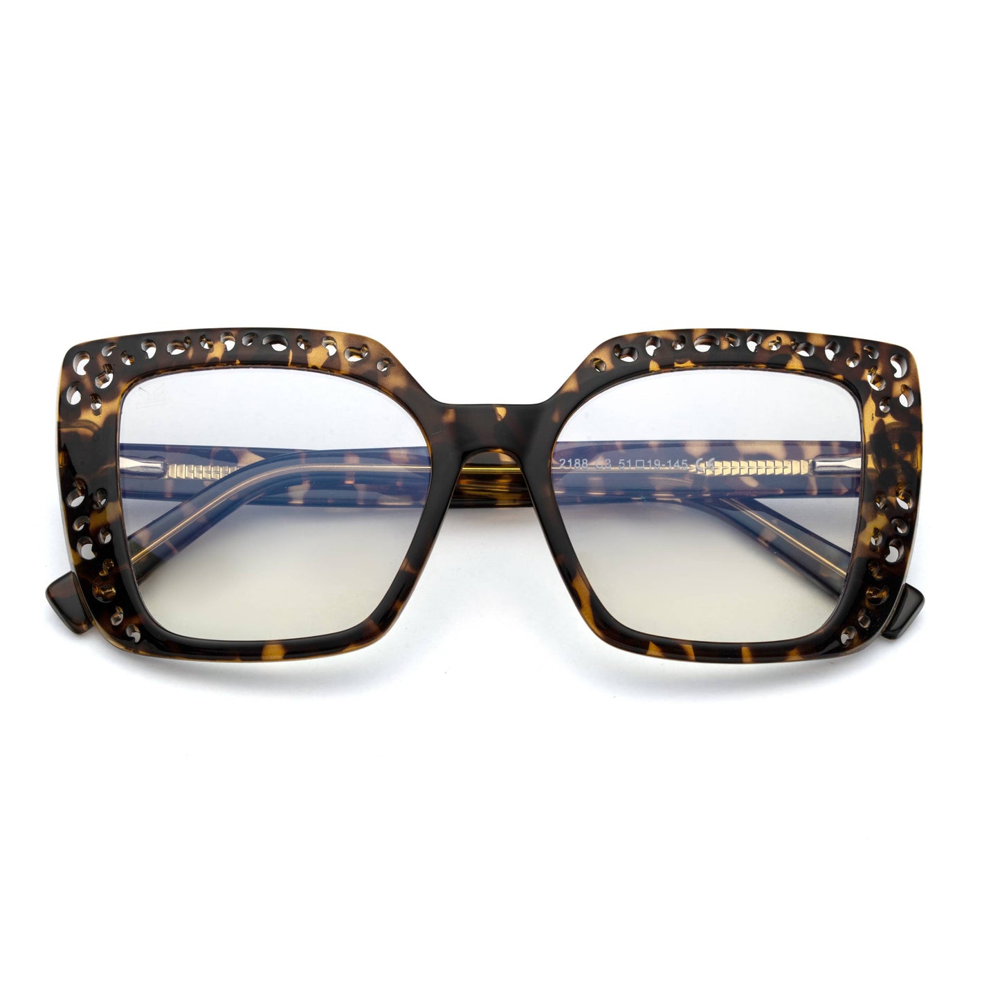 PERKEY Square Full Rim Blue Cut Light Glasses for Women - OPTL0020-C2