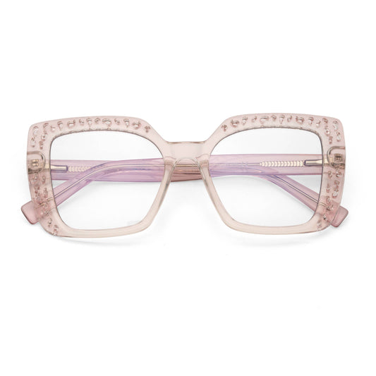 PERKEY Square Full Rim Anti Glare Specs for Women - OPTL0020-C4