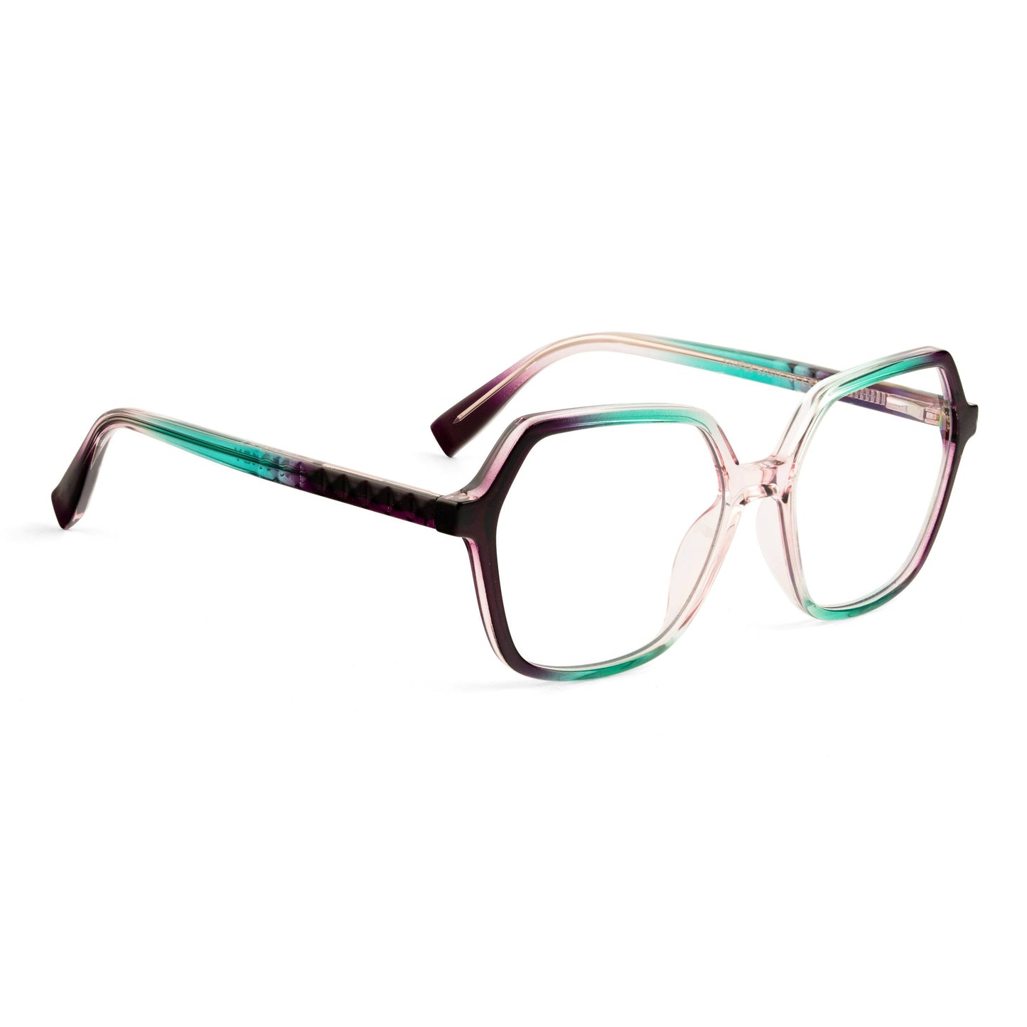PERKEY Square Full Rim Blue Cut Light Glasses for Women - OPTL0019-C2