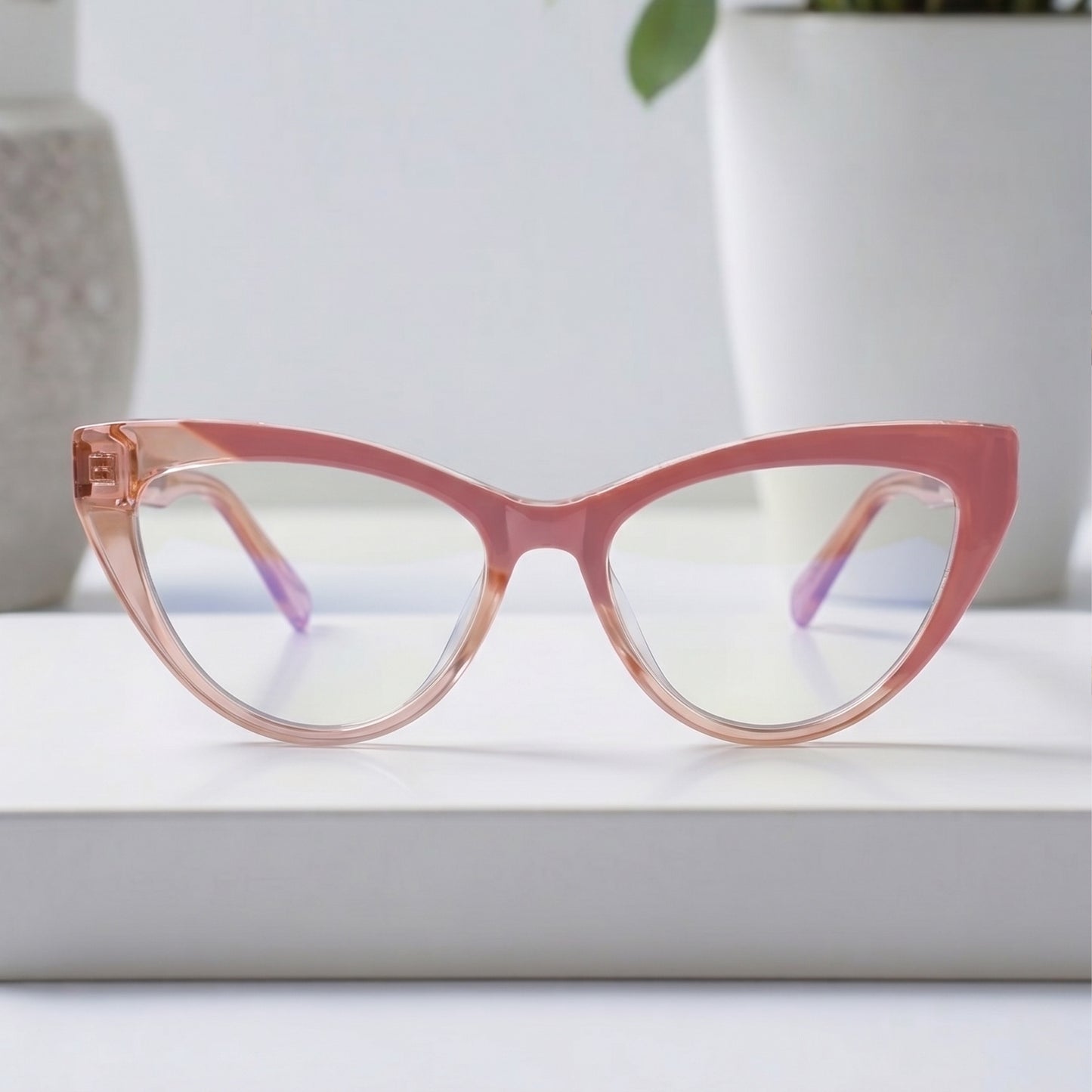 PERKEY Full Rim Cat Eye-Oversized Blue Light Blocking glasses Spectacles Frames Women - OPTL0010-C3