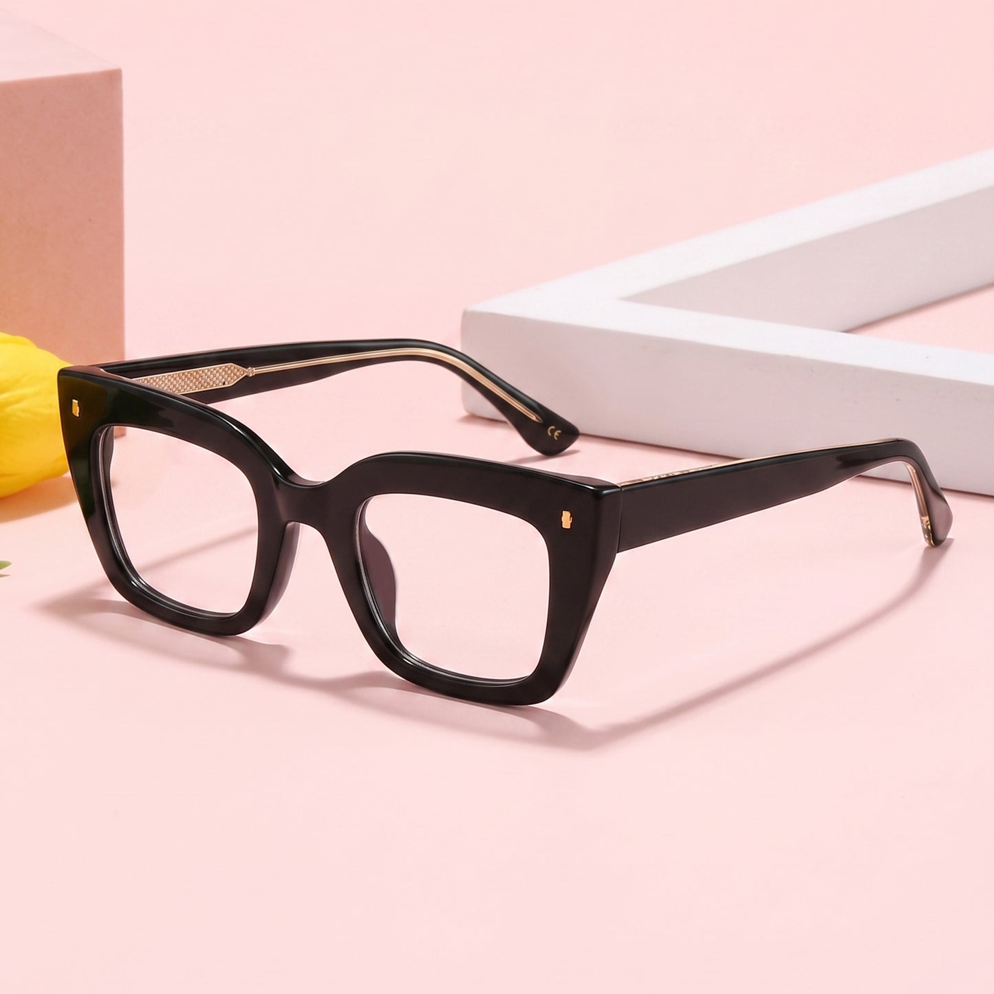 PERKEY Full Rim Retro Square Blue Light Cut & Antiglare Computer Eyeglasses For Women | Bold Style | - OPTL0016-C1