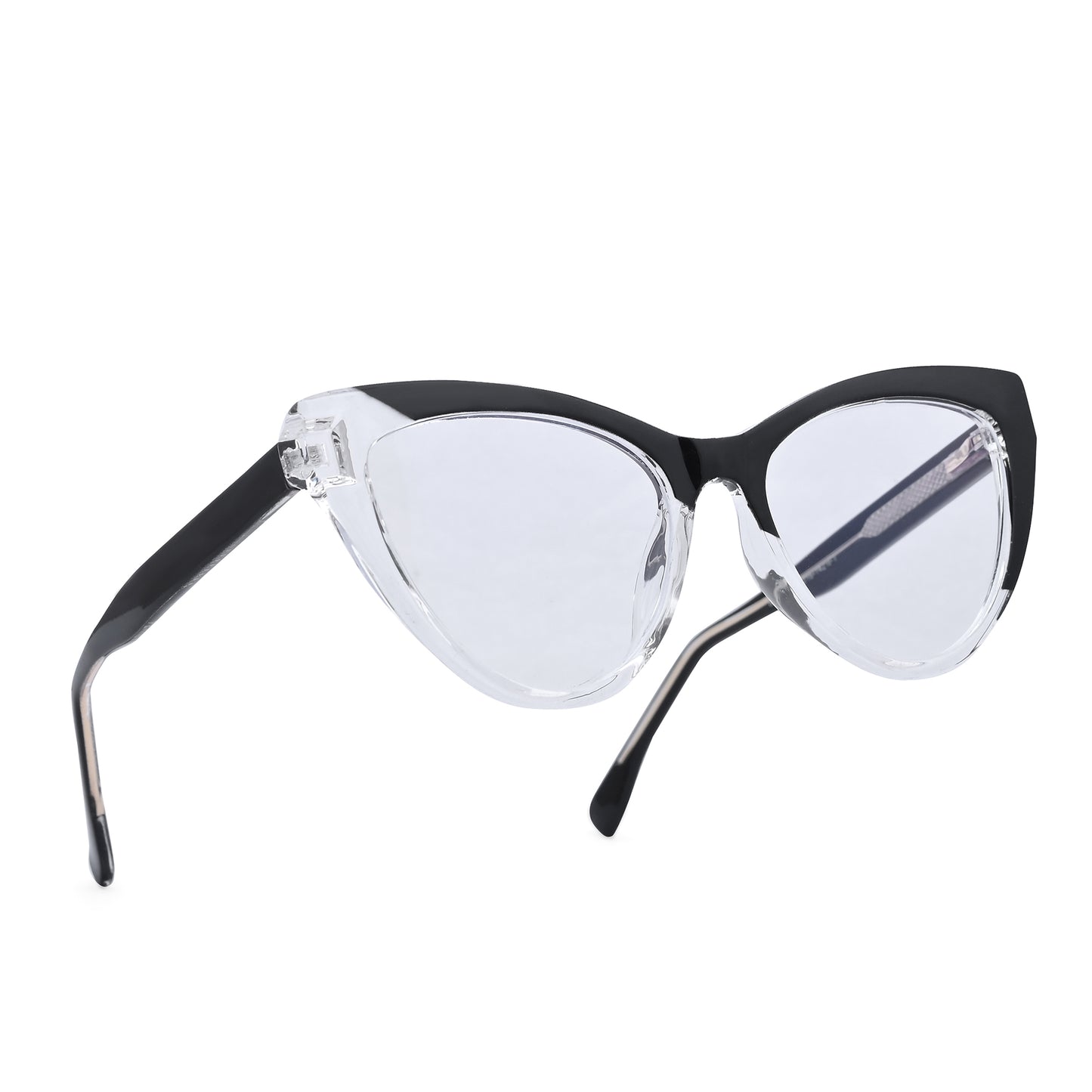 PERKEY Cat Eye Black White Fusion Computer Glasses For Women - OPTL0010-C4