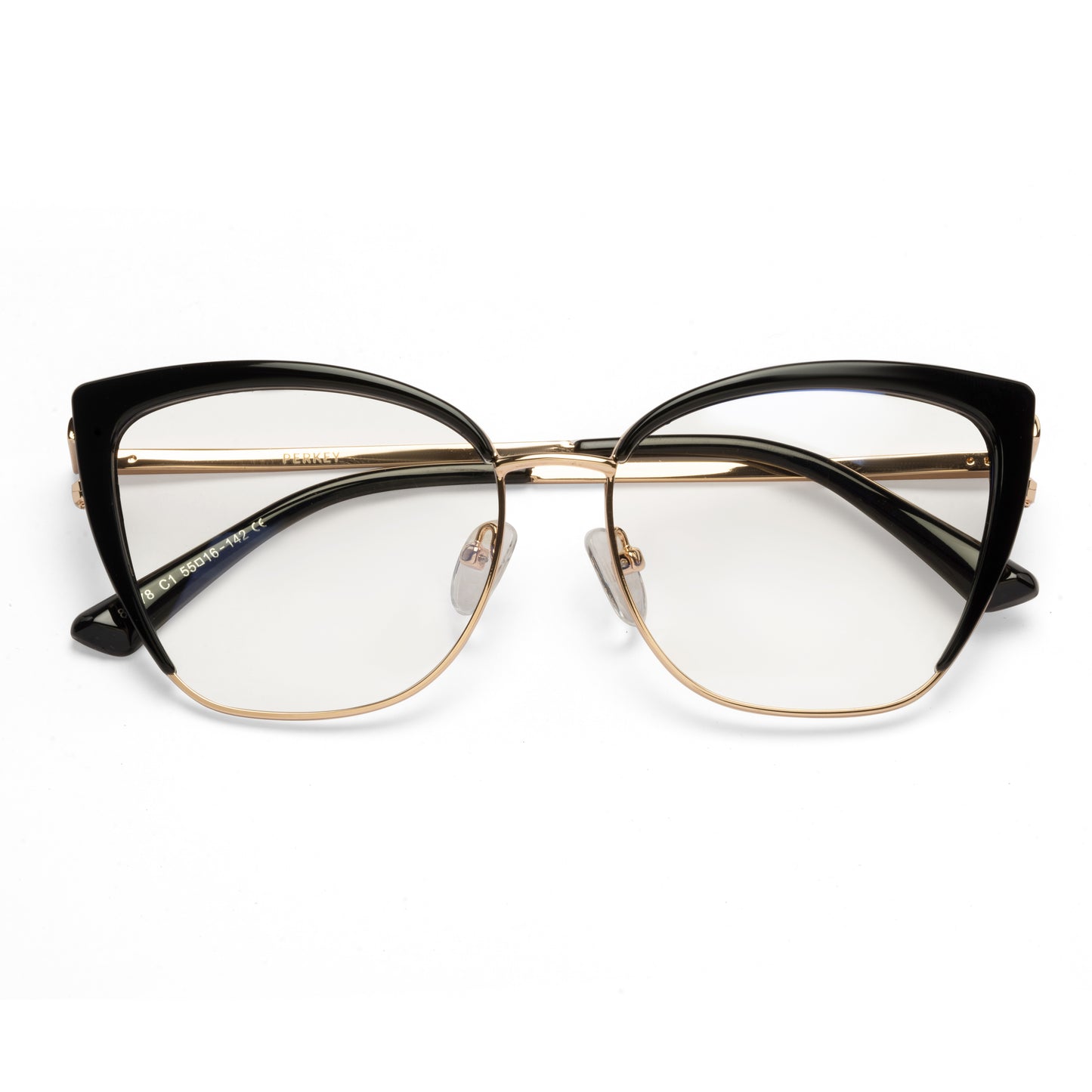 PERKEY Full Rim Cat Eye Blue Light Cut & Antiglare Computer Eyeglasses For Women | Stylish | - OPTL0018-C1