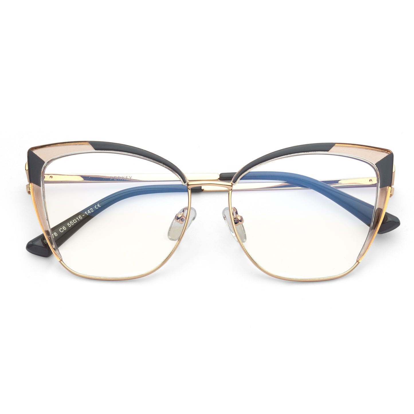 PERKEY Full Rim Cat Eye Blue Light Cut & Antiglare Computer Eyeglasses For Women | Stylish | - OPTL0018-C2
