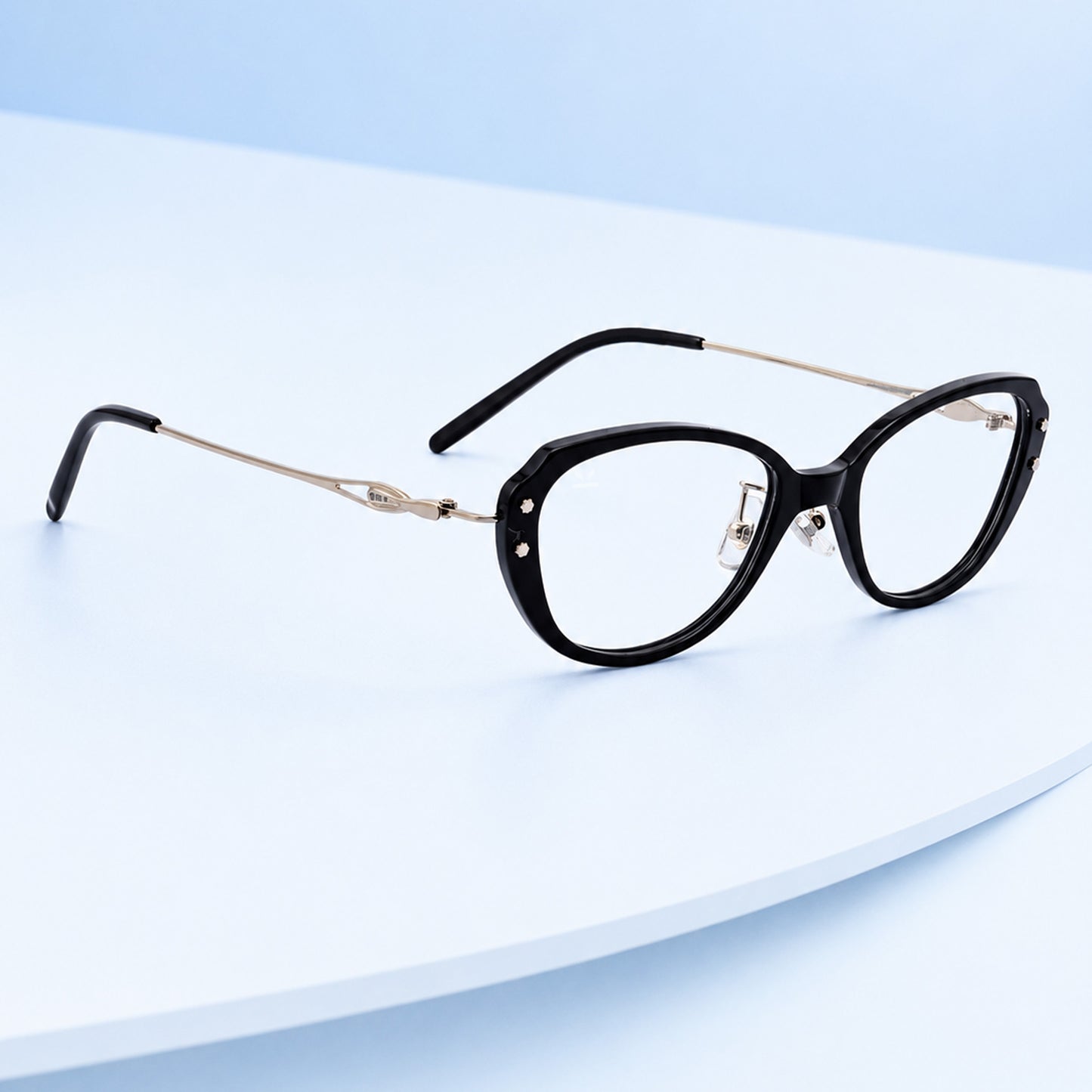 PERKEY Full Rim Oval Black Eyeglass Frame For Women - OPTL0025-C1