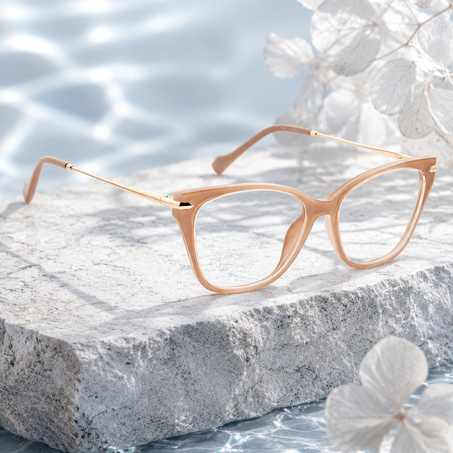 PERKEY Soft Cat Eye Full Rim Glossy Pink Spectacle Frame For Women - OPTL0023-C3