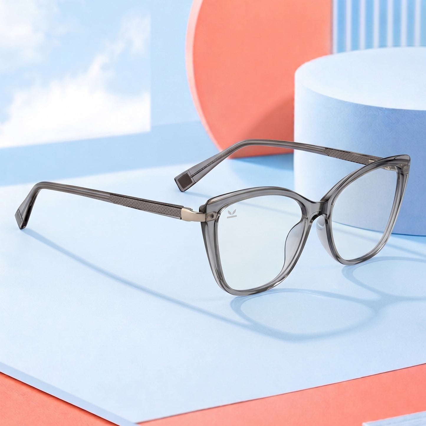 Perkey Square Cat Eye Anti Glare Spectacles Frames For Women – OPTL0027-C2