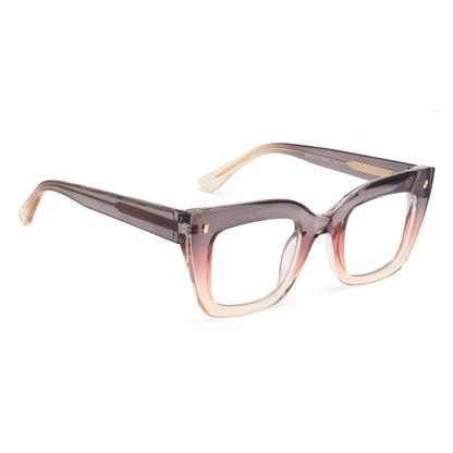 PERKEY Full Rim Retro Square Blue Light Cut & Antiglare Computer Eyeglasses For Women | Bold Style | - OPTL0016-C4