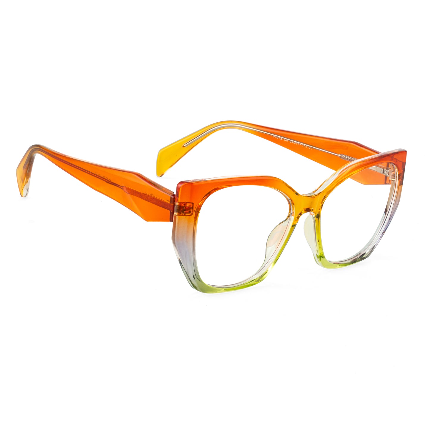 PERKEY Full Rim Cat Eye-Oversized Transparent Computer Blue Cut Spectacles Frames Men Women - OPTL0012-C5