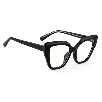 PERKEY Full Rim Cat Eye-Oversized Computer Glasses For Eye Protection Spectacles Frames Women - OPTL001-C1