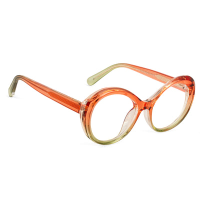 PERKEY Full Rim Oval-Oversized Transparent Computer Blue Cut Spectacles Frames Women - OPTL009-C2