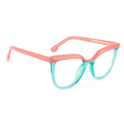 PERKEY Full Rim Oversized-Cat Eye Blue Light Blocking glasses Spectacles Frames Women - OPTL006-C3