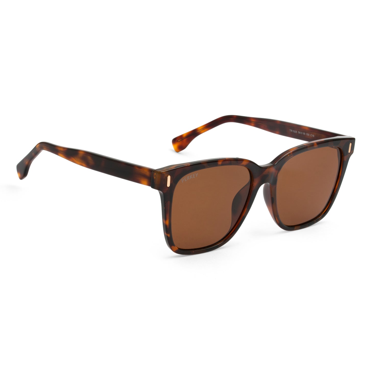 PERKEY Square Brown UV Protected Polarized Stylish Goggles Men Women - PRKY0010-C3