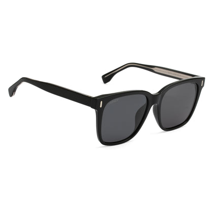 PERKEY Square Black UV Protected Polarized Cooling Sunglasses Men Women - PRKY0010-C1