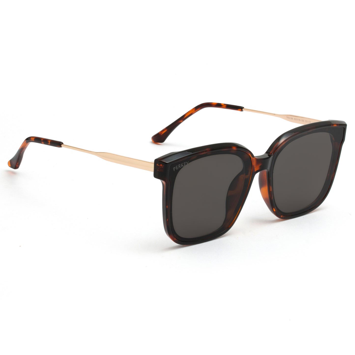 PERKEY Square-Oversized Black UV Protected Chasma Shades Men Women - PRKY0013-C3