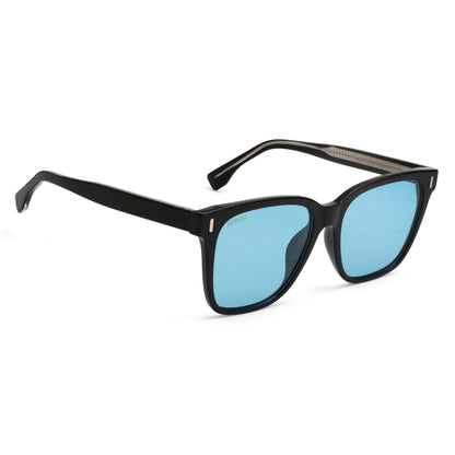 PERKEY Square Transparent Blue UV Protected Polarized Chasma Shades Men Women - PRKY0010-C2