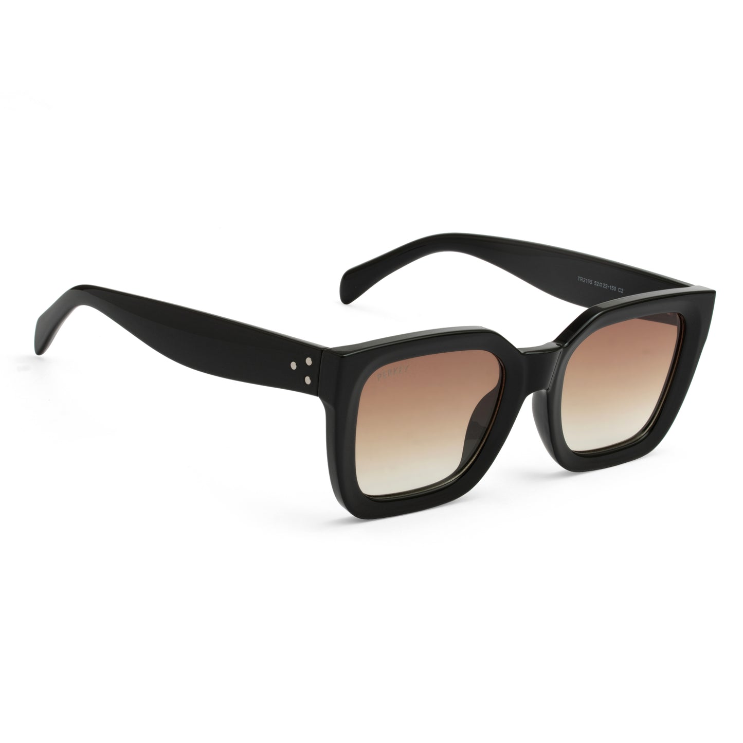 PERKEY Square-Oversized Brown UV Protected Sunglasses Men Women - PRKY005-C2