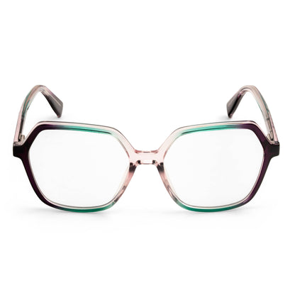 PERKEY Square Full Rim Blue Cut Light Glasses for Women - OPTL0019-C2