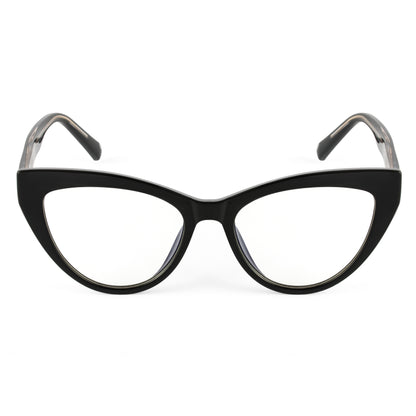 PERKEY Full Rim Cat Eye-Oversized Computer Glasses For Eye Protection Spectacles Frames Women - OPTL0010-C1