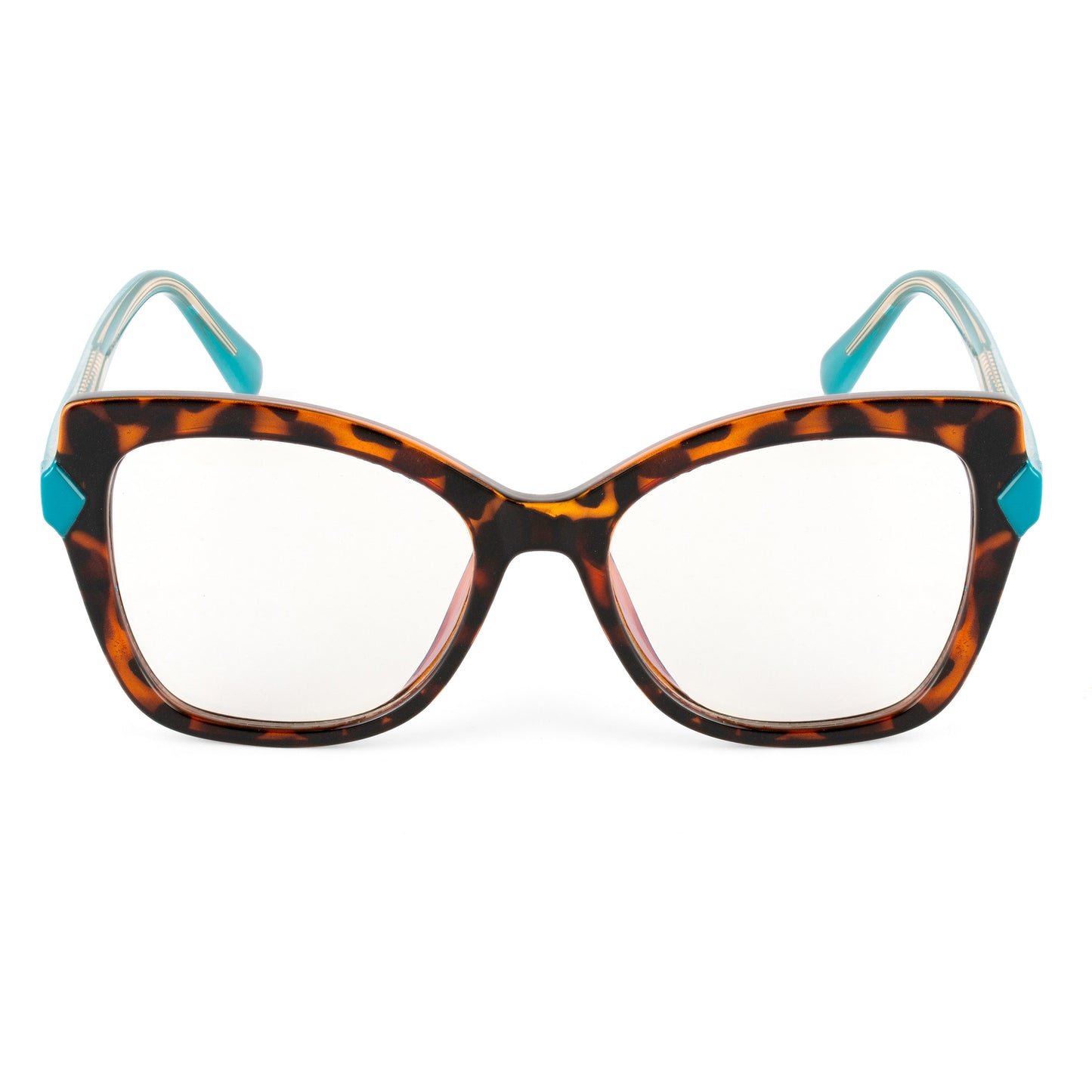 PERKEY Full Rim Cat Eye-Oversized Transparent Computer Blue Cut Spectacles Frames Women - OPTL005-C2