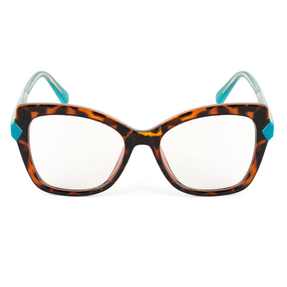 PERKEY Full Rim Cat Eye-Oversized Transparent Computer Blue Cut Spectacles Frames Women - OPTL005-C2