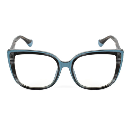 PERKEY Full Rim Square-Oversized Transparent Computer Blue Cut Spectacles Frames Women - OPTL008-C2