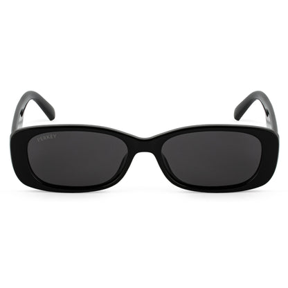 PERKEY Rectangle Black UV Protected Polarized Cooling Sunglasses Men Women - PRKY006-C1