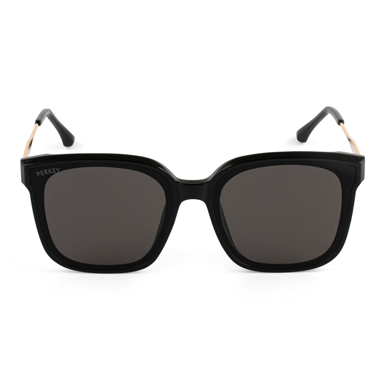 PERKEY Square-Oversized Black UV Protected Sunglasses Men Women - PRKY0013-C1