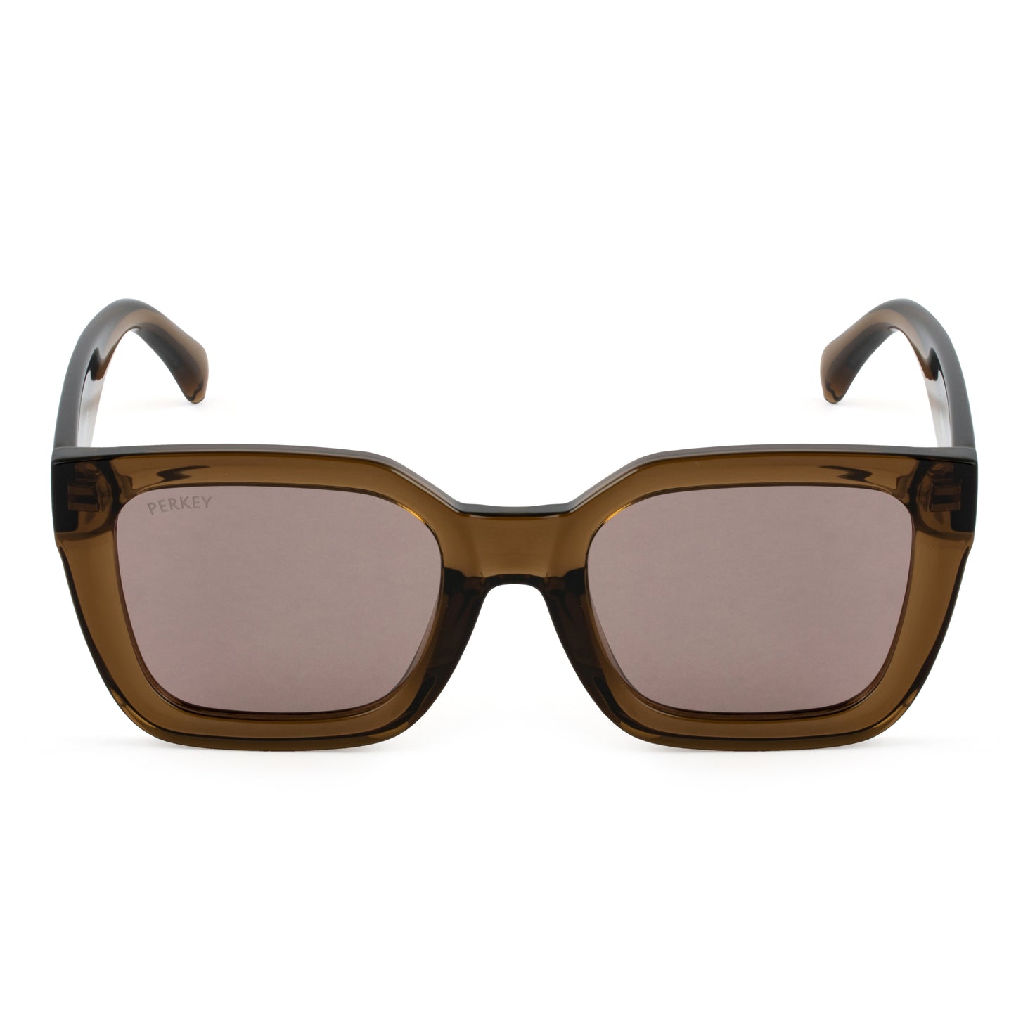 PERKEY Square-Oversized Brown UV Protected Polarized Chasma Shades Men Women - PRKY005-C4