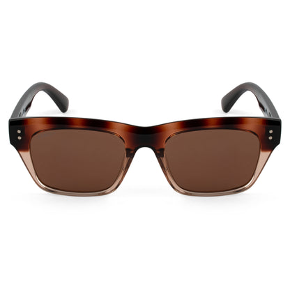 PERKEY Square-Oversized Brown UV Protected Polarized Sunglasses Men Women - PRKY002-C2