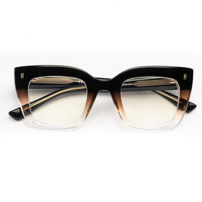 PERKEY Full Rim Retro Square Blue Light Cut & Antiglare Computer Eyeglasses For Women | Bold Style | - OPTL0016-C2