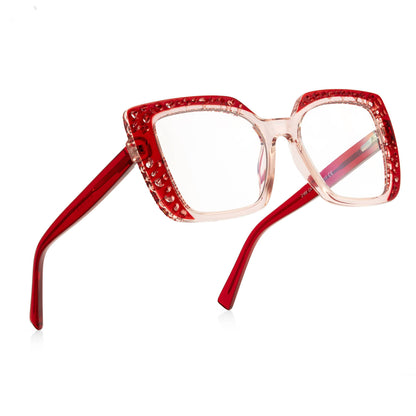 PERKEY Square Full Rim Computer Glasses for Women - OPTL0020-C3