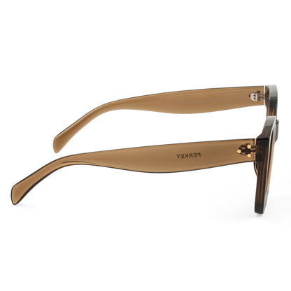 PERKEY Square-Oversized Brown UV Protected Polarized Chasma Shades Men Women - PRKY005-C4