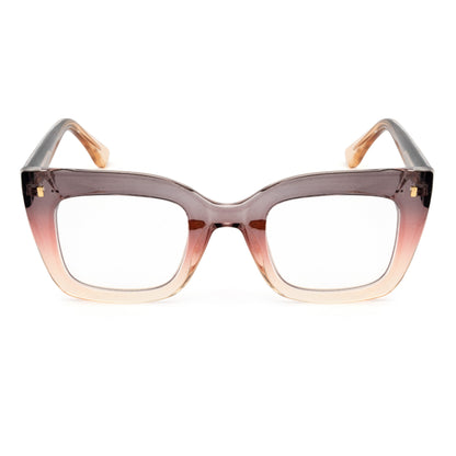 PERKEY Full Rim Retro Square Blue Light Cut & Antiglare Computer Eyeglasses For Women | Bold Style | - OPTL0016-C4