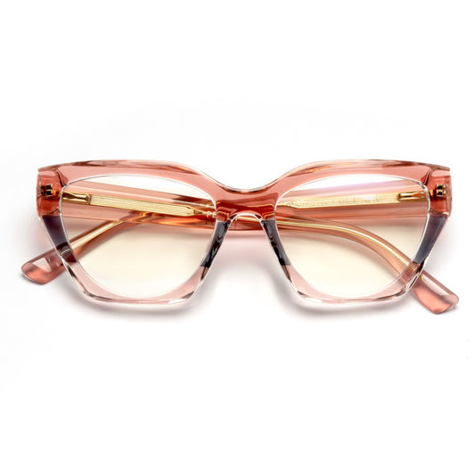 PERKEY Full Rim Cat Eye Blue Light Cut & Antiglare Computer Eyeglasses For Women | Bold Style | - OPTL0017-C2