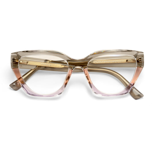 PERKEY Full Rim Cat Eye Blue Light Cut & Antiglare Computer Eyeglasses For Women | Bold Style | - OPTL0017-C1