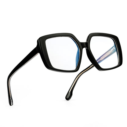 PERKEY Full Rim Square-Oversized Computer Glasses For Eye Protection Spectacles Frames Men Women - OPTL007-C1