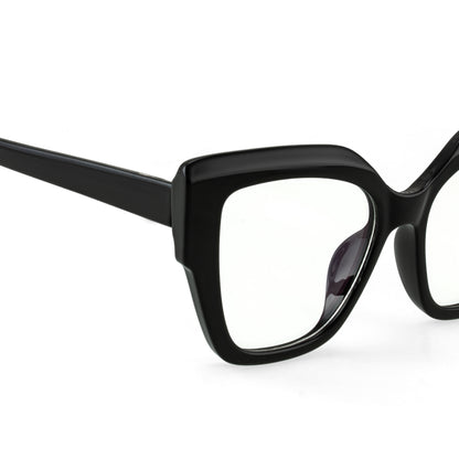 PERKEY Full Rim Cat Eye-Oversized Computer Glasses For Eye Protection Spectacles Frames Women - OPTL001-C1