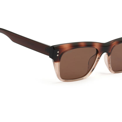 PERKEY Square-Oversized Brown UV Protected Polarized Sunglasses Men Women - PRKY002-C2