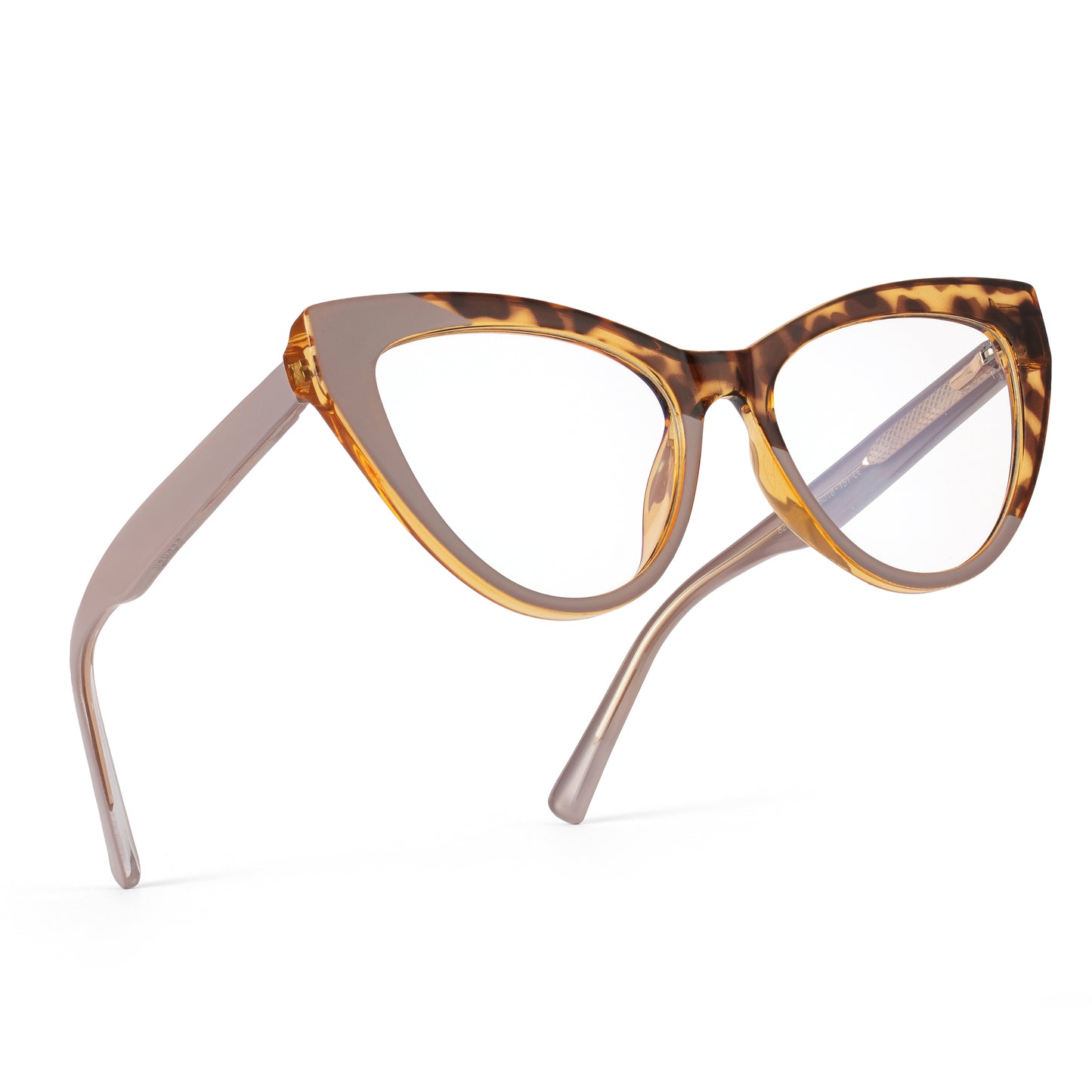 PERKEY Full Rim Cat Eye-Oversized Transparent Computer Blue Cut Spectacles Frames Women - OPTL0010-C2