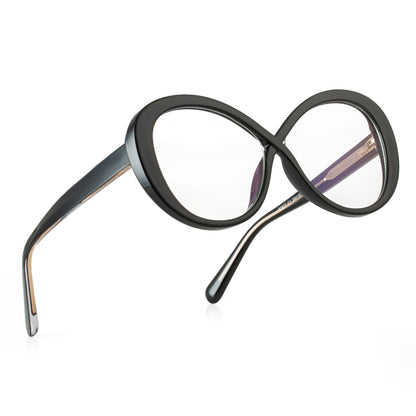 PERKEY Full Rim Oval-Oversized Computer Glasses For Eye Protection Spectacles Frames Men Women - OPTL0013-C1